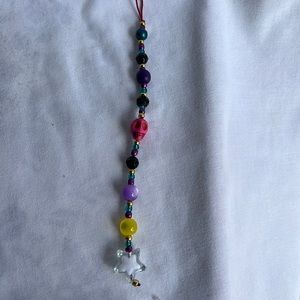 Skull multi color phone charm